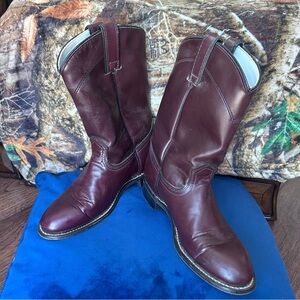 Vintage Rodeo Drive Women’s Size 6.5 Burgundy Leather Cowboy Boots EUC